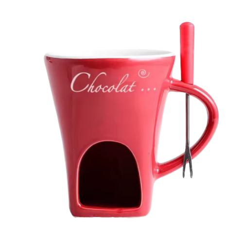 Taza De Navidad Para Derretir Tu Comida Favorita + Tenedor Especial