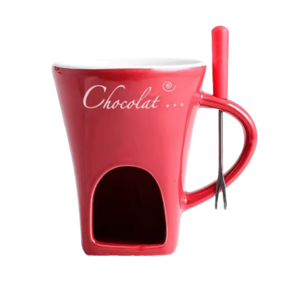 Taza De Navidad Para Derretir Tu Comida Favorita + Tenedor Especial